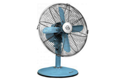 Swan 12 Inch Blue Oscillating Desk Fan